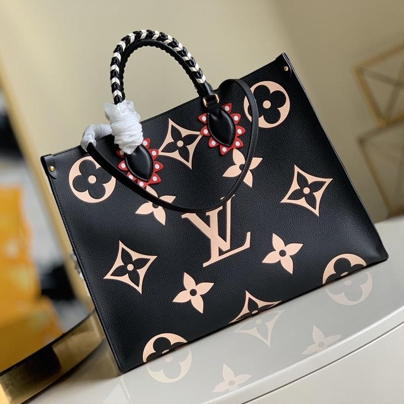 Louis Vuitton Crafty Onthego GM 41 Noir Monogram Canvas Bag