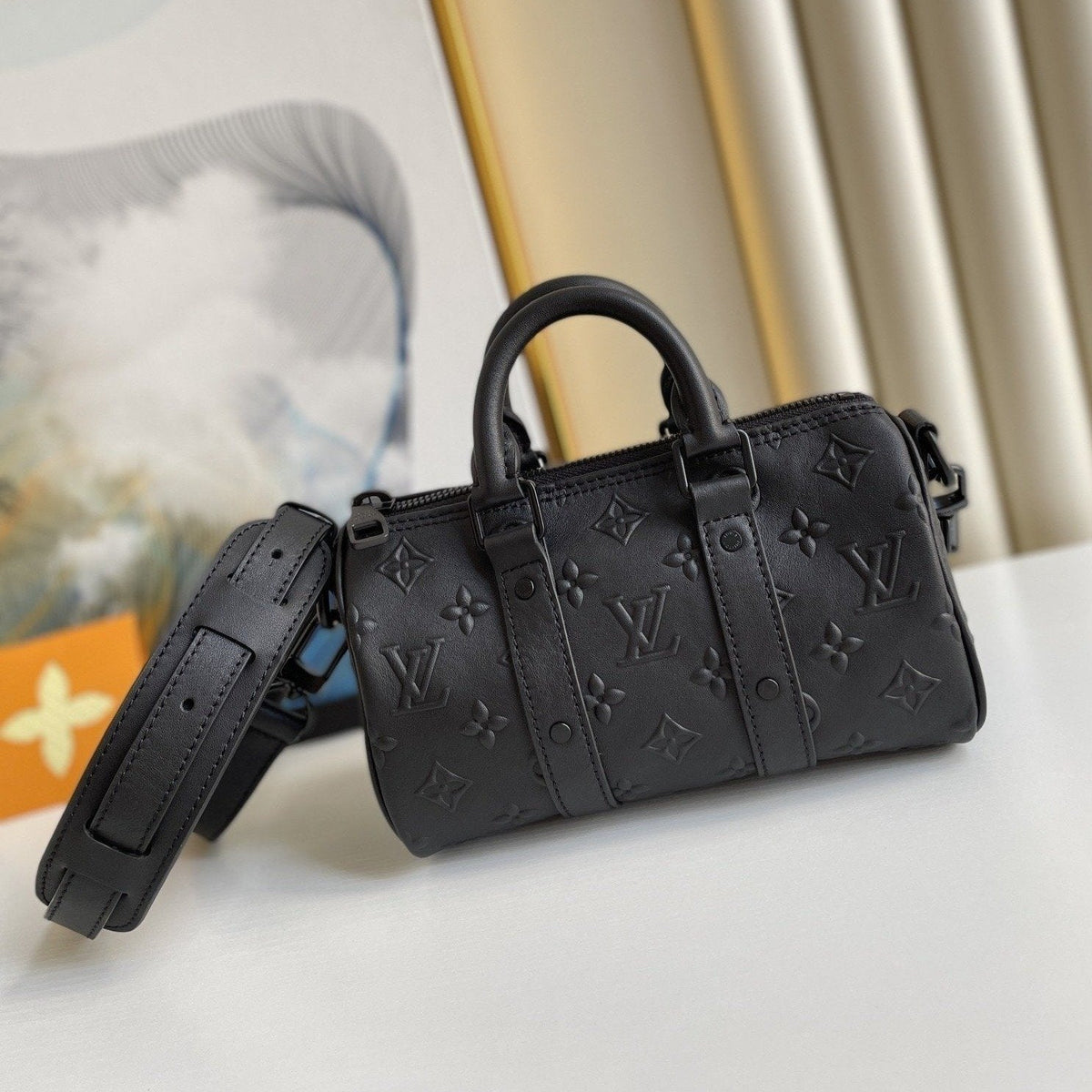 Louis Vuitton Keepall XS 21cm Black Monogram Seal Bag