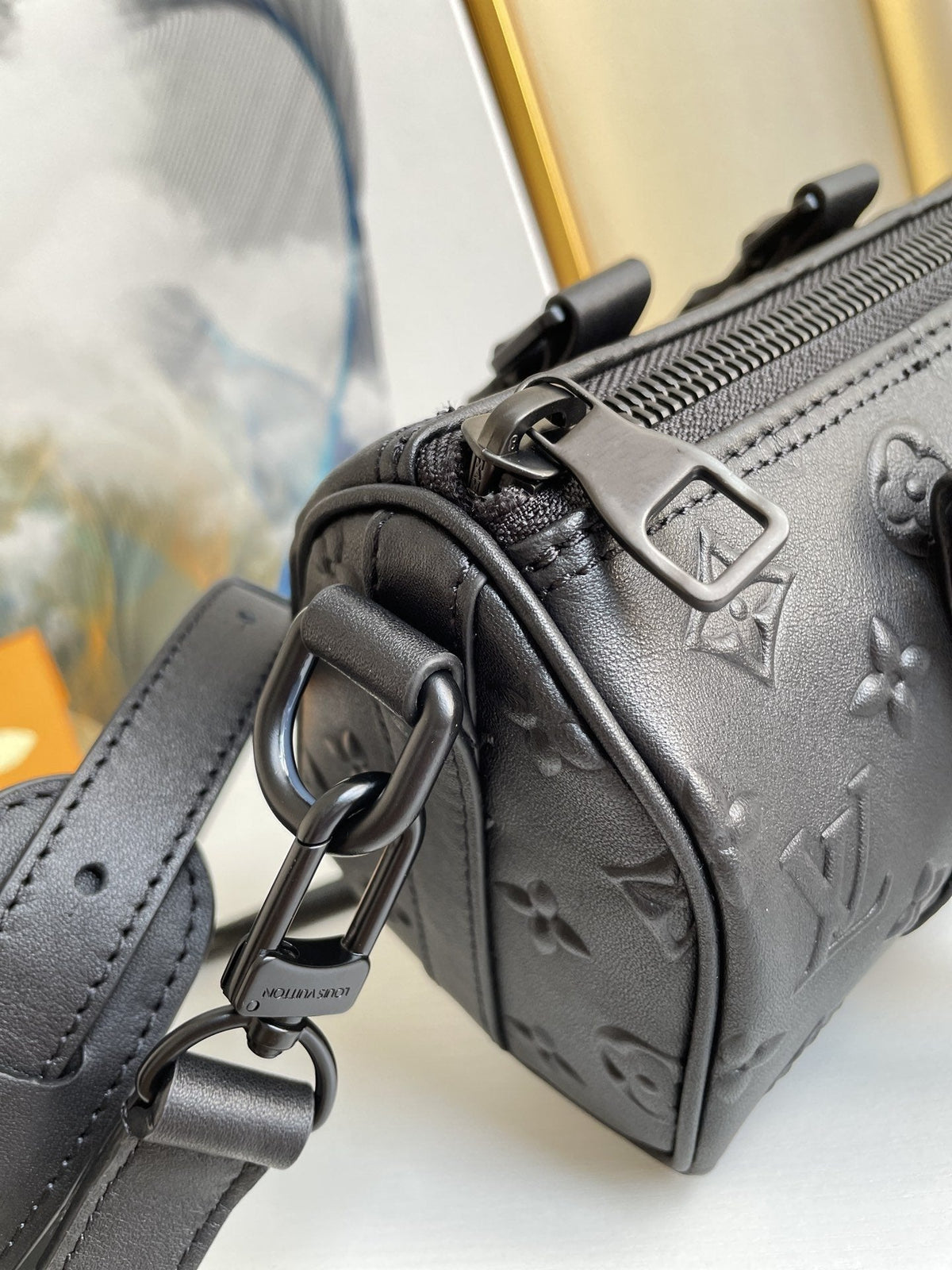 Louis Vuitton Keepall XS 21cm Black Monogram Seal Bag