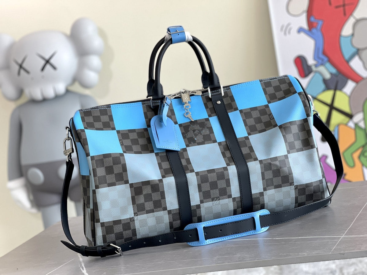 Louis Vuitton Keepall 50 Bandouliere Blue Damier Graphite Bag