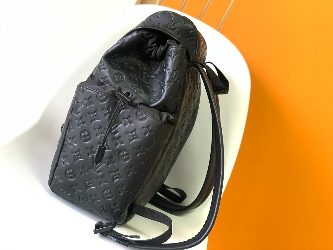 Louis Vuitton Discovery Backpack 54 in Black Embossed Monogram Calfskin