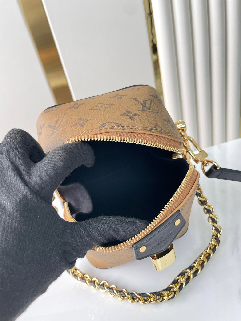 Louis Vuitton Just in Case 14 in Brown Monogram Reverse Canvas Gold Hardware Bag