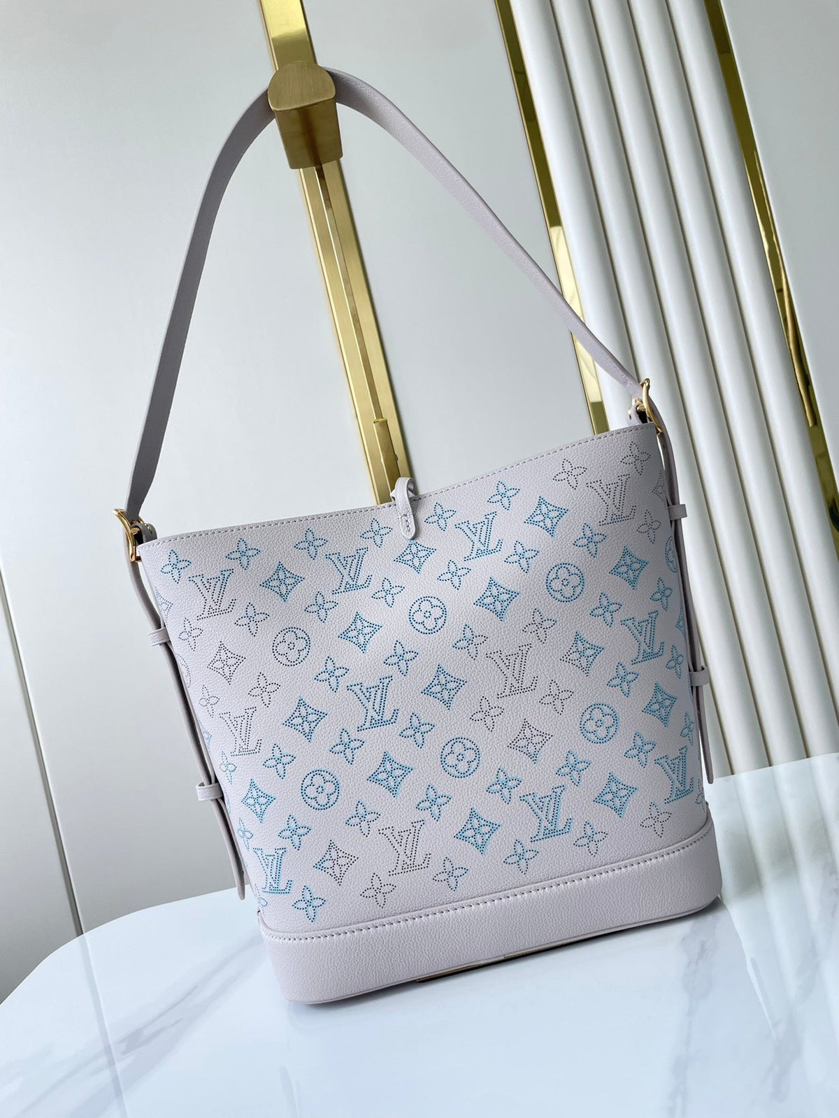 Louis Vuitton Flore 28 in White Perforated Calfskin Bag