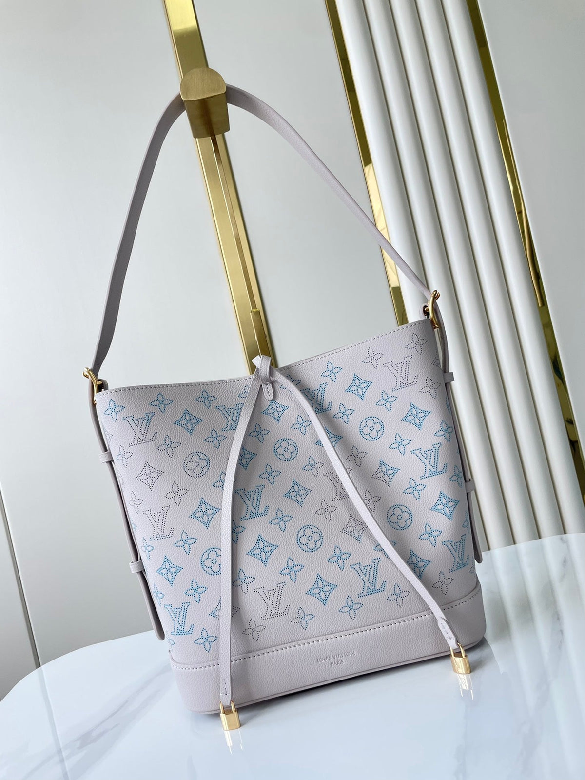 Louis Vuitton Flore 28 in White Perforated Calfskin Bag