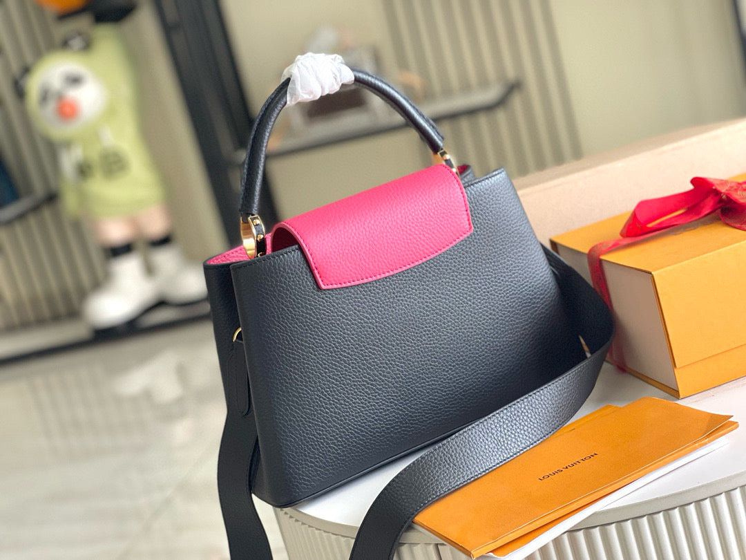 Louis Vuitton Capucines MM 31 Black Gold Hardware Bag