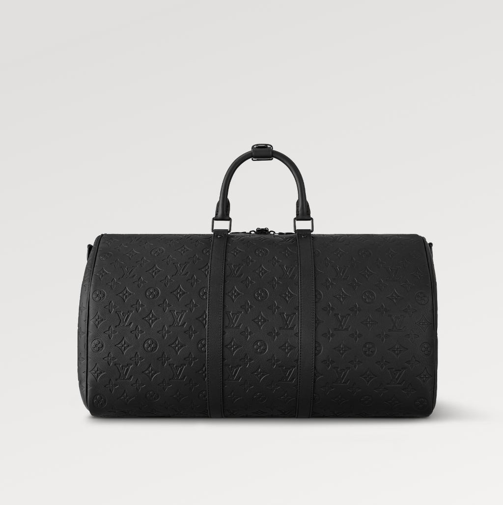 Louis Vuitton Keepall 50 Bandouliere Black Empreinte Leather Bag