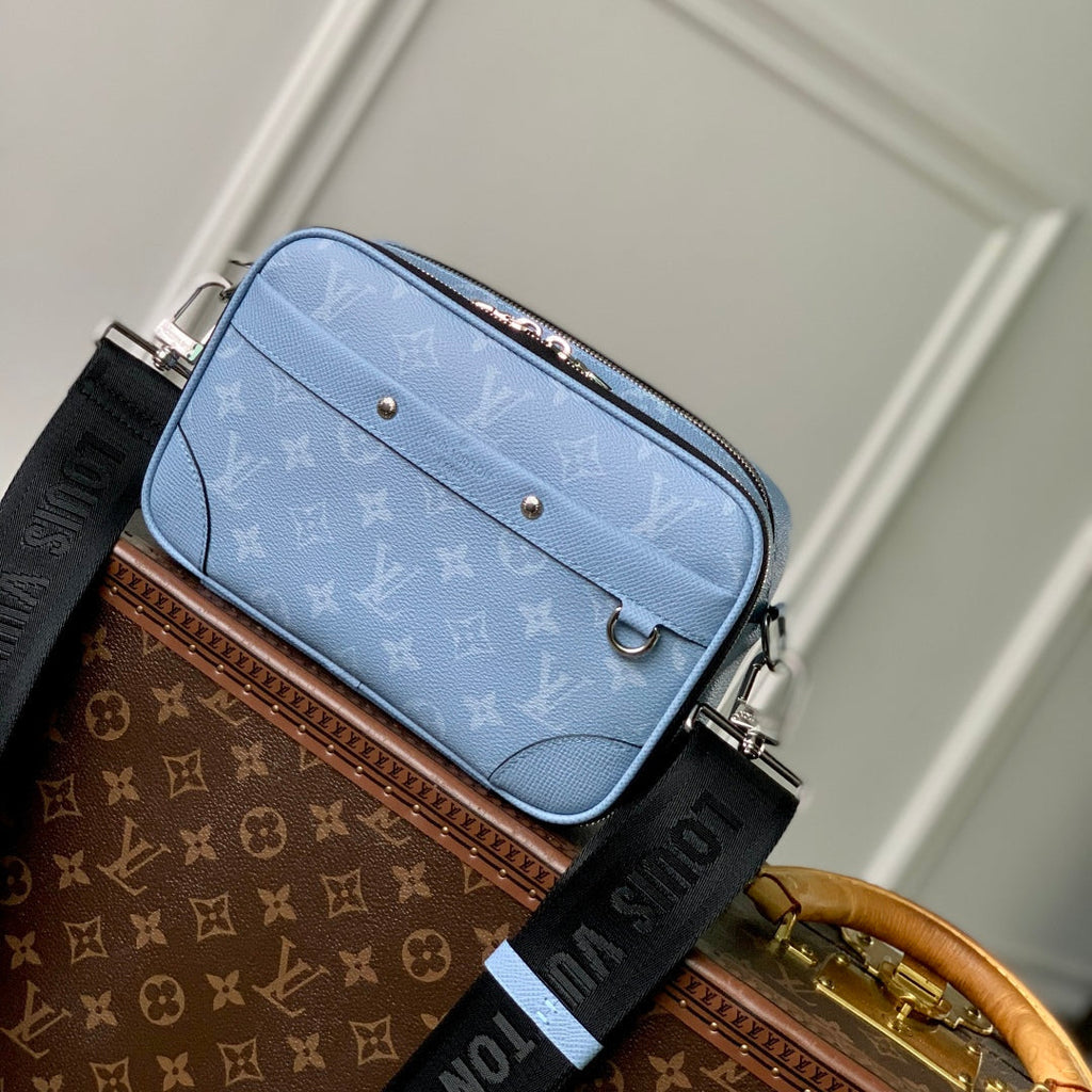 Louis Vuitton Alpha Messenger 24 in Blue Monogram Coated Canvas and Calfskin Bag