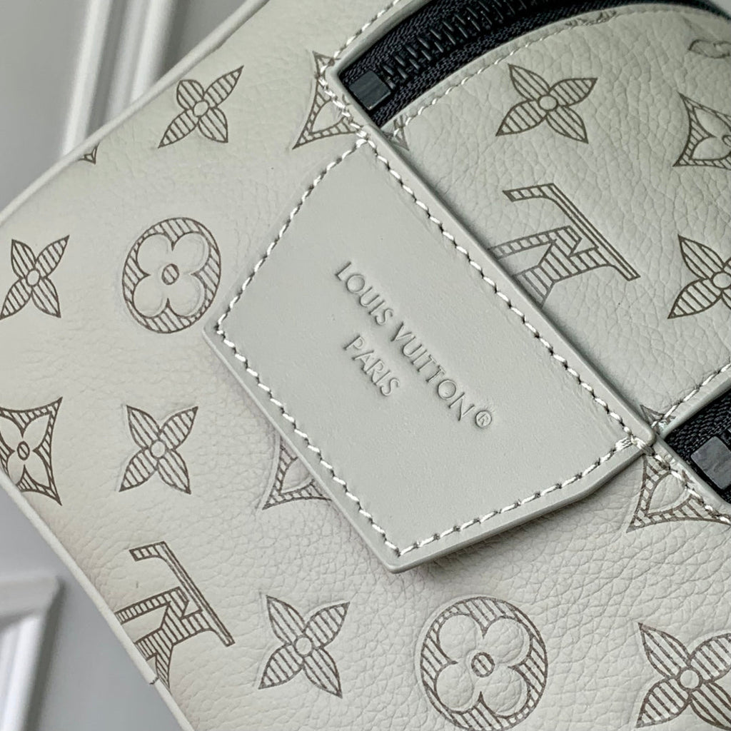Louis Vuitton Dopp Kit 28 in Light Grey Monogram Shadow Calfskin Bag