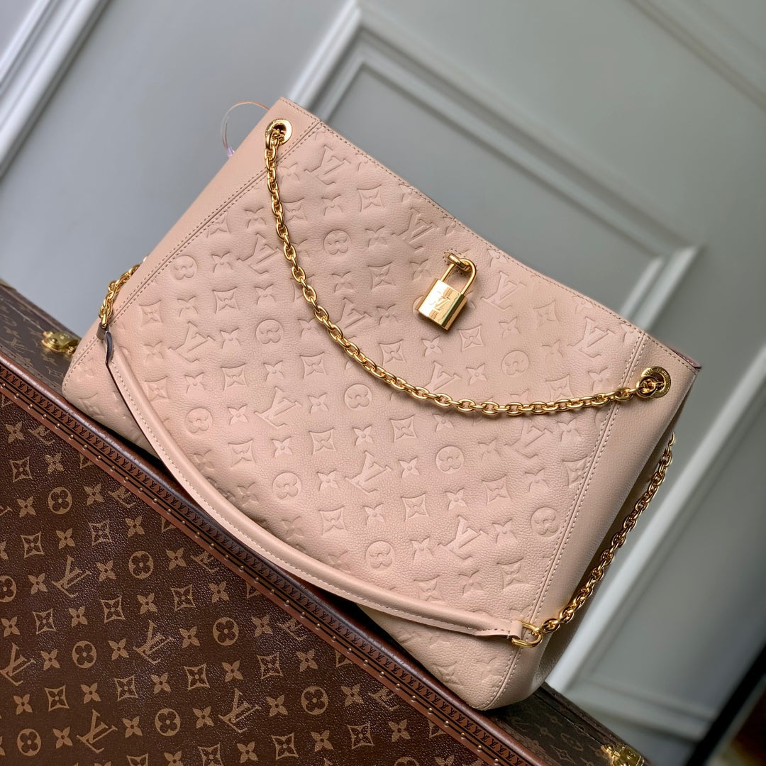 Louis Vuitton Anytime MM 42 in Nude Pink Monogram Empreinte Calfskin Bag