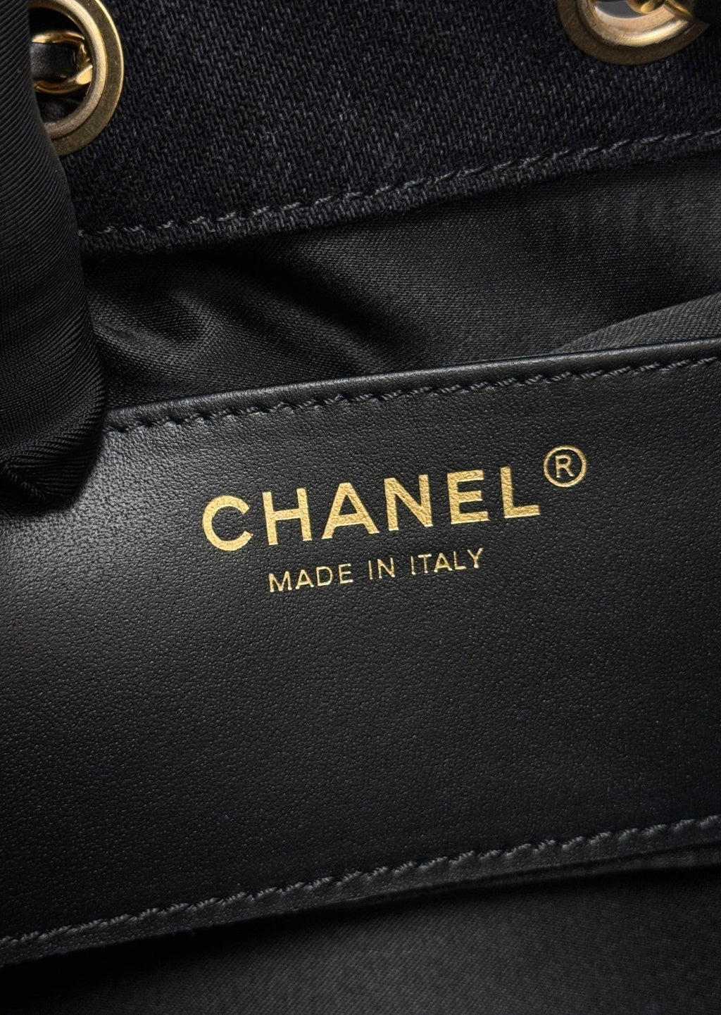 Chanel 25S Hobo Bag 30 in Black-Gray Denim with Gold Hardware