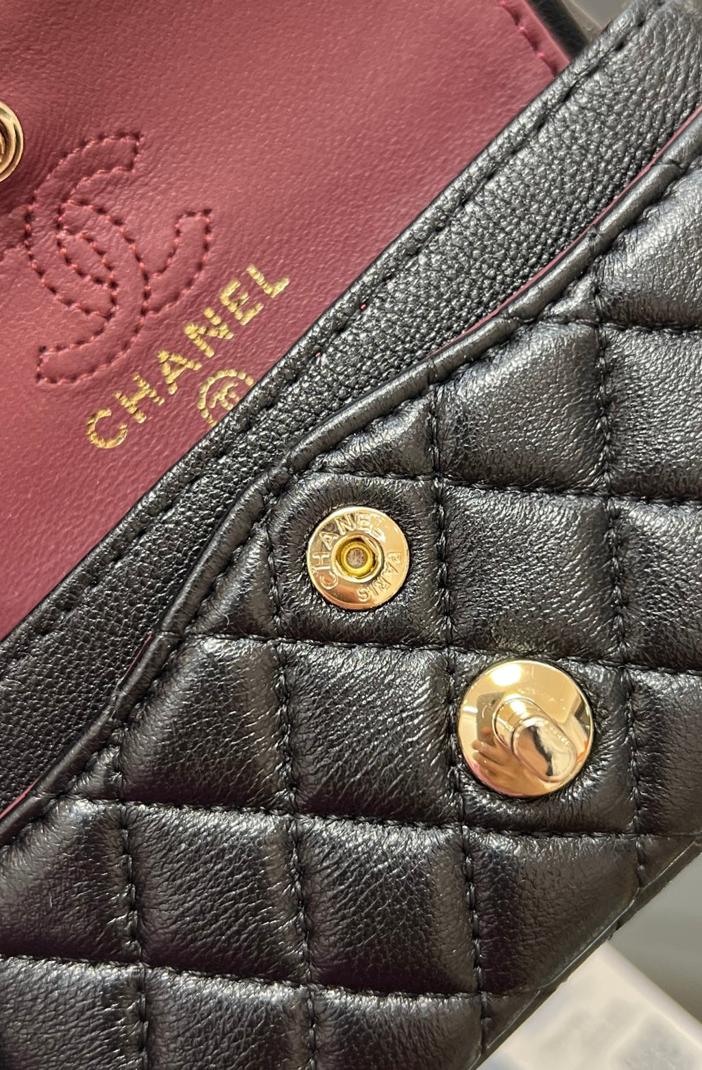 Chanel 25S Flap Charm Bag 13 in Black Lambskin