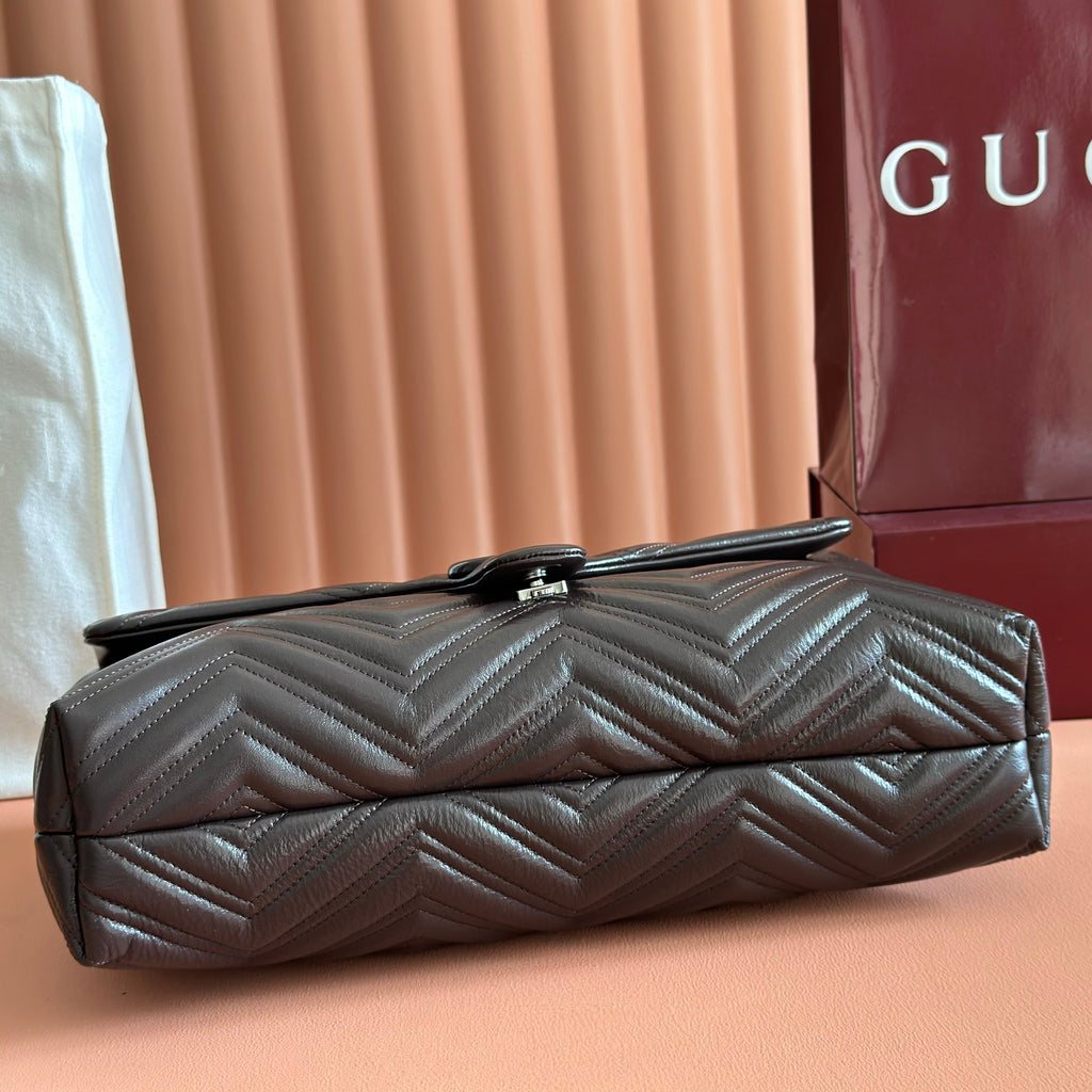 Gucci 26S Marmont Bag 37 in Dark Brown Calfskin