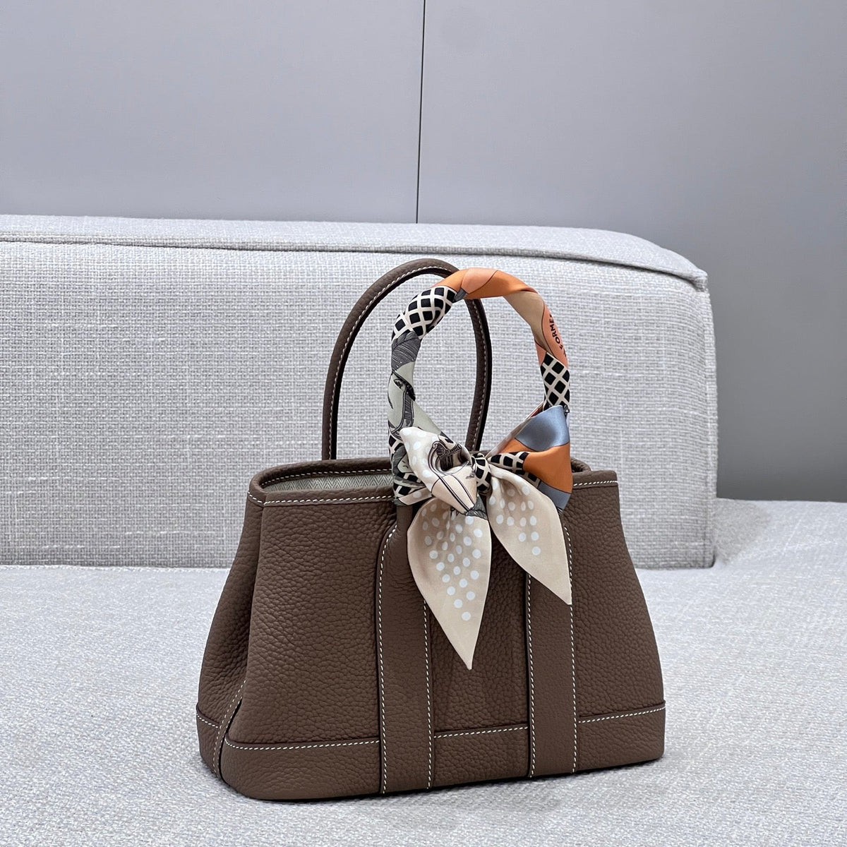 Hermes Garden Party 23cm in Dark Brown Calfskin Bag