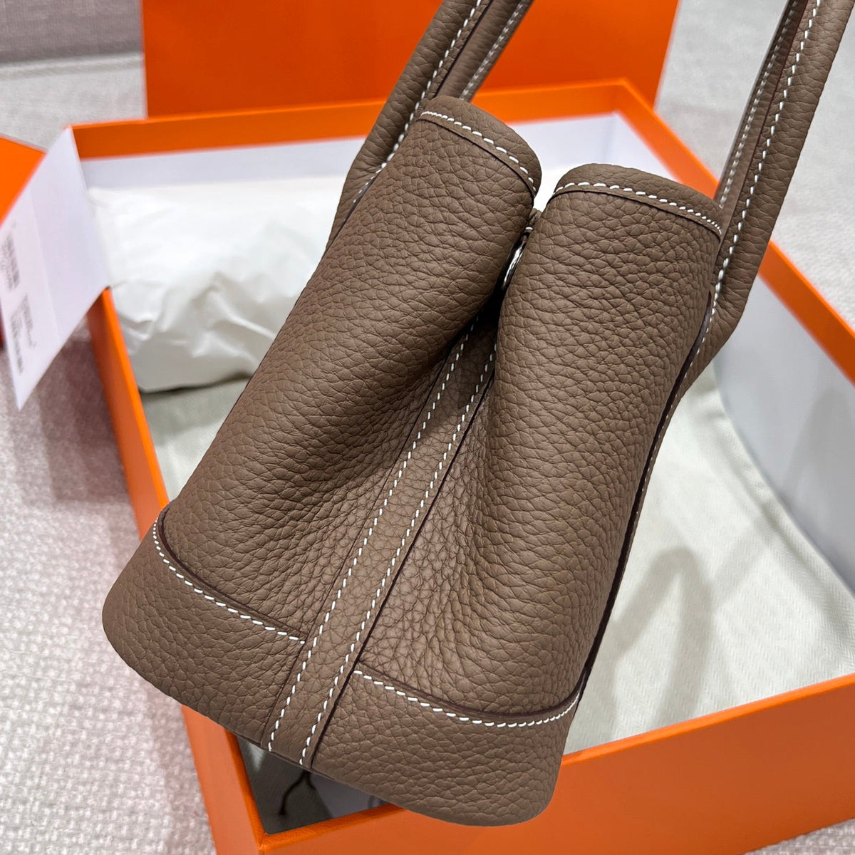 Hermes Garden Party 23cm in Dark Brown Calfskin Bag
