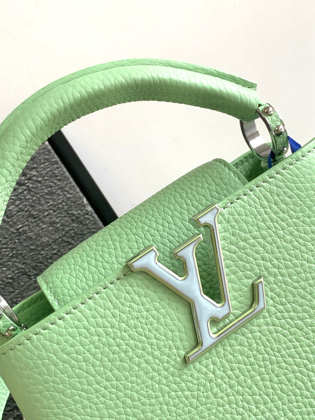 Louis Vuitton Capucines Mini 21 in Light Green Taurillon Silver Hardware Bag
