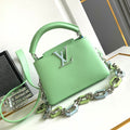Louis Vuitton Capucines Mini 21 in Light Green Taurillon Silver Hardware Bag