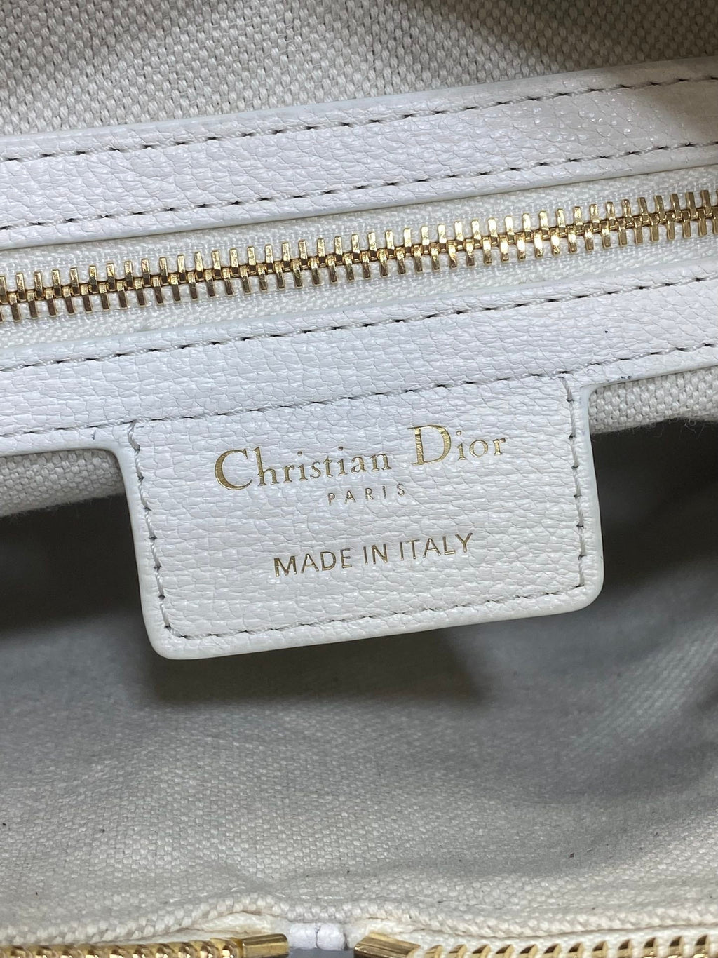 Dior 25S Small Voyage Bag 23 in Ivory Flat Macrocannage Grained Calfskin