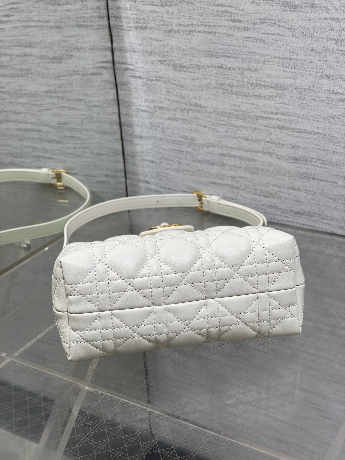 Dior 25S Jolie Top Handle Mini Bag 18 in White Calfskin Gold Hardware