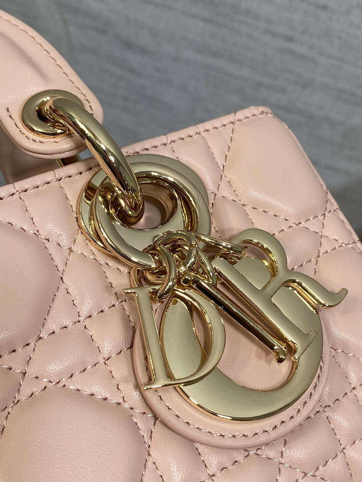 Dior 25S Micro Lady D-Joy 19 in Baby Pink Calfskin Gold Hardware Bag