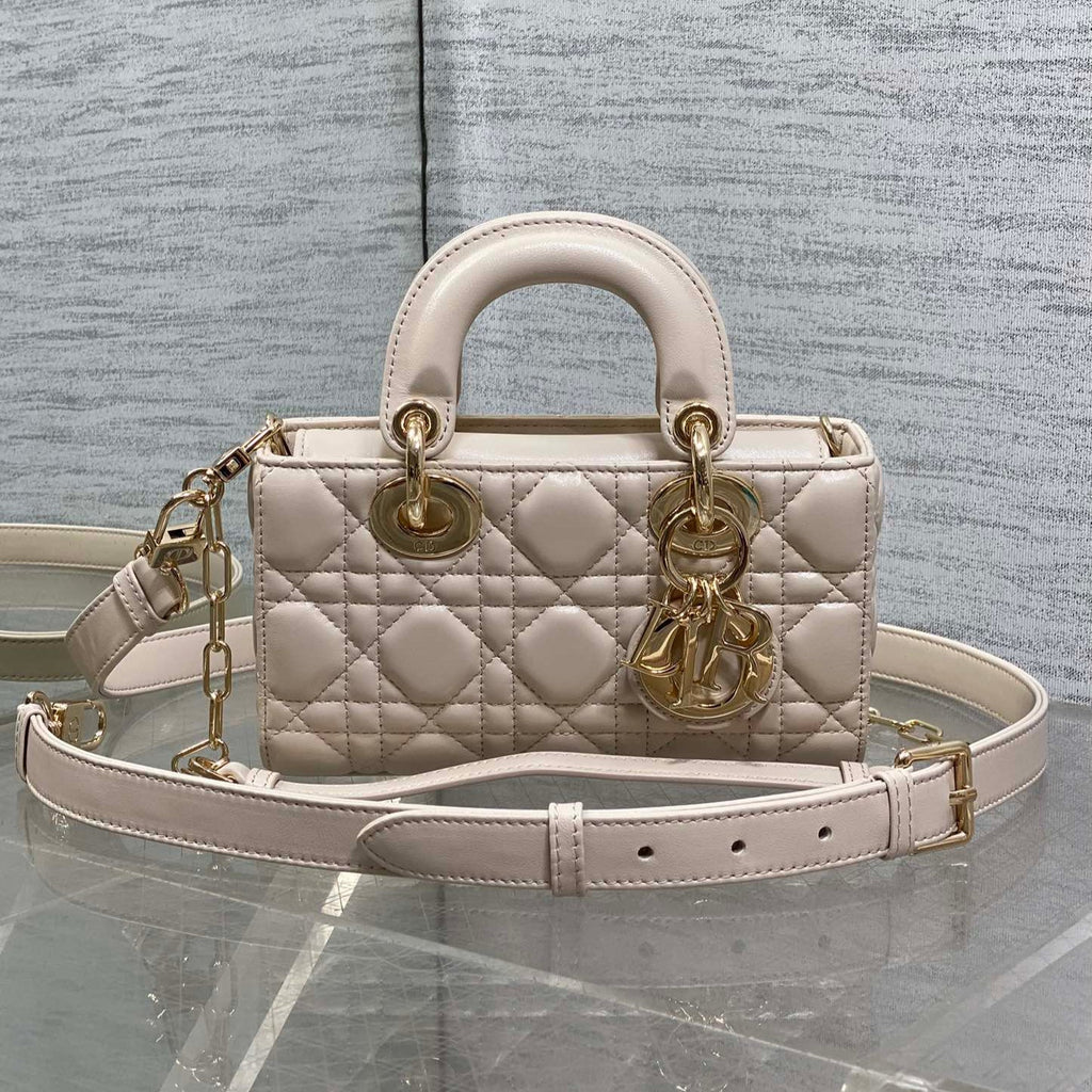 Dior 25S Micro Lady D-Joy 19 in Beige Calfskin Gold Hardware Bag