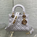 Dior 25S Lady Bag 20 in Lilac Cannage Calfskin Gold Hardware