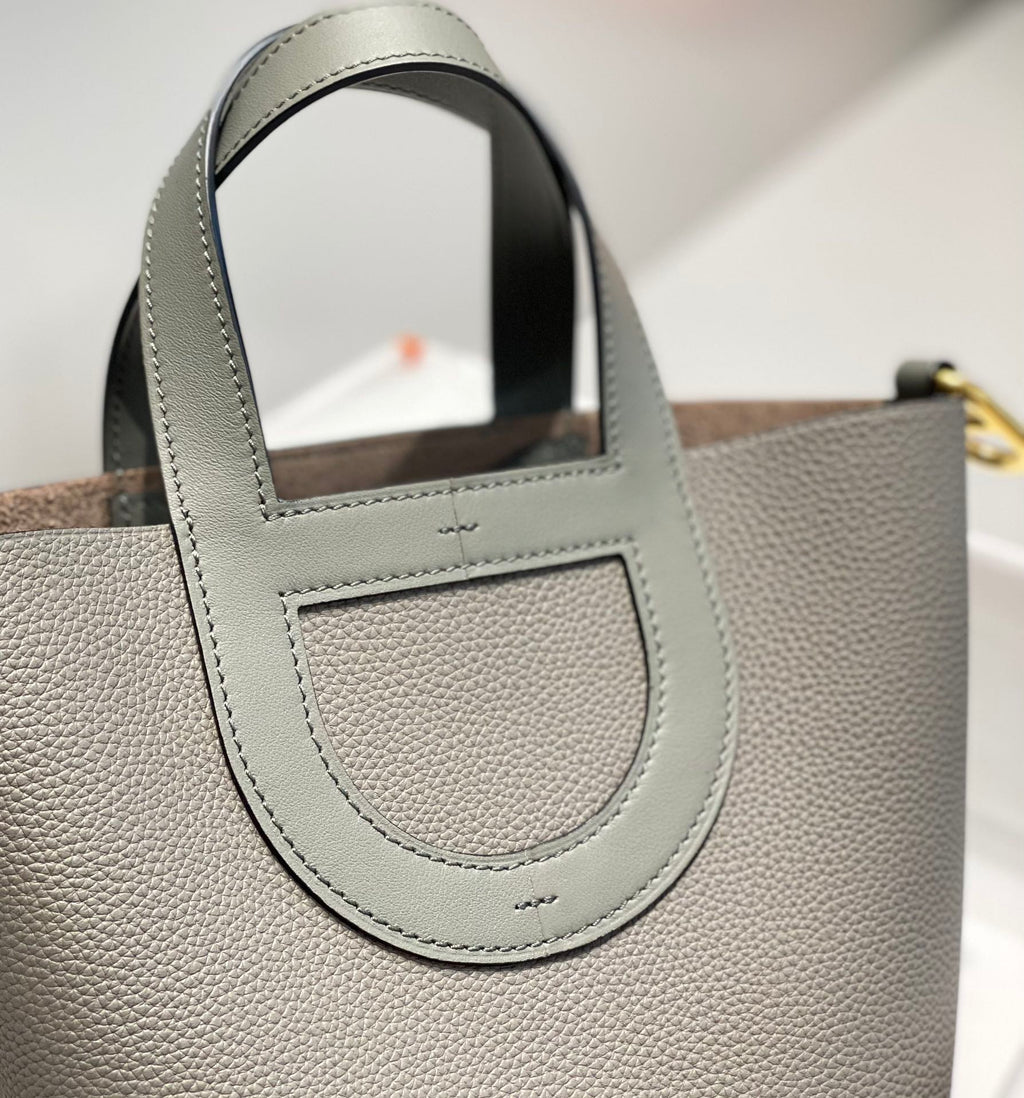 Hermes 25S in the Loop 18 in Etoupe Calfskin Gold Hardware Bag
