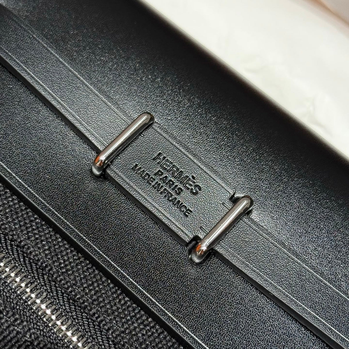 Hermes 25S Mini Herbag 20 in Full Black Canvas Silver Hardware Bag