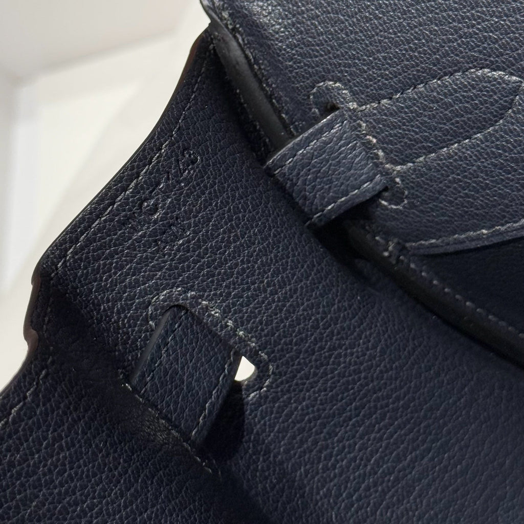 Hermes 25S Shoulder Birkin 29 in Midnight Blue Calfskin Gold Hardware Bag