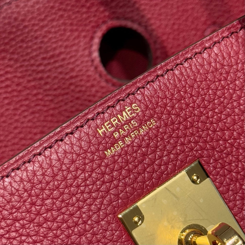 Hermes 25S Shoulder Birkin 29 in Burnt Red Calfskin Gold Hardware Bag
