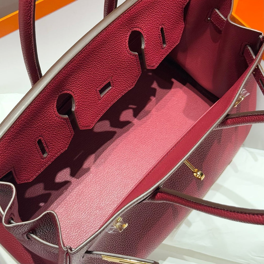 Hermes 25S Shoulder Birkin 29 in Burnt Red Calfskin Gold Hardware Bag