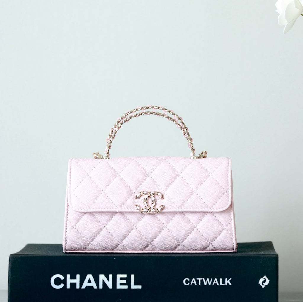 Chanel 25S Kelly in Pastel Pink Lambskin with Gold Hardware Bag