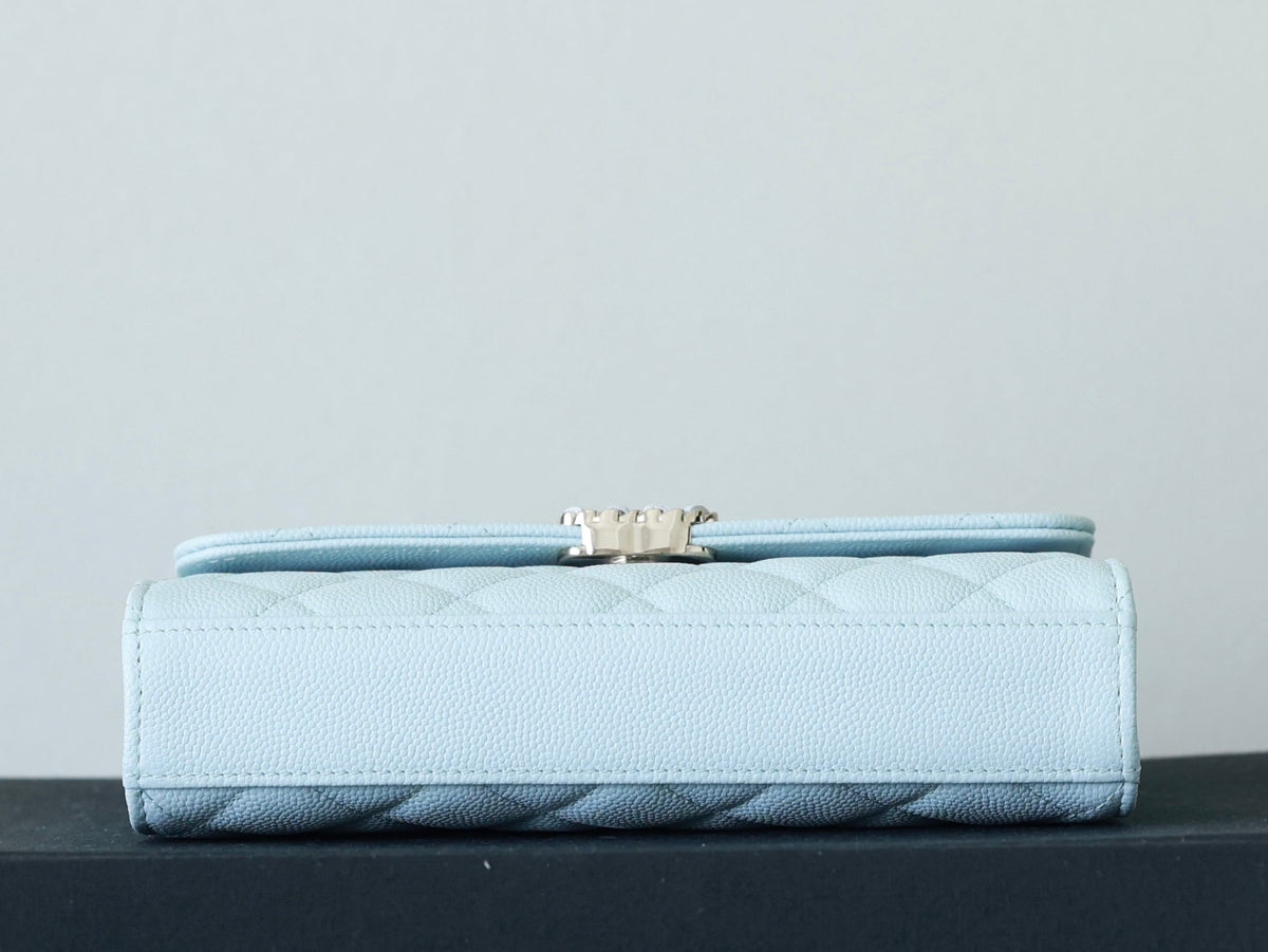 Chanel 25S Kelly in Pastel Blue Lambskin with Silver Hardware Bag