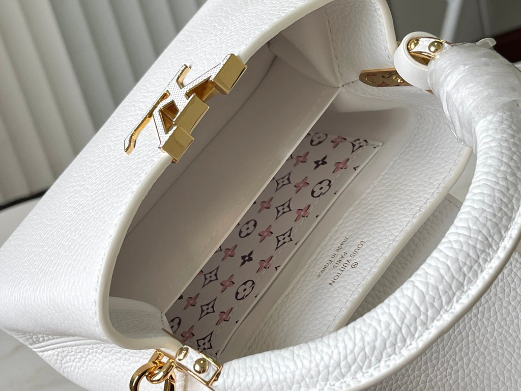Louis Vuitton Capucines Mini 21 in White Taurillon Gold Hardware Bag