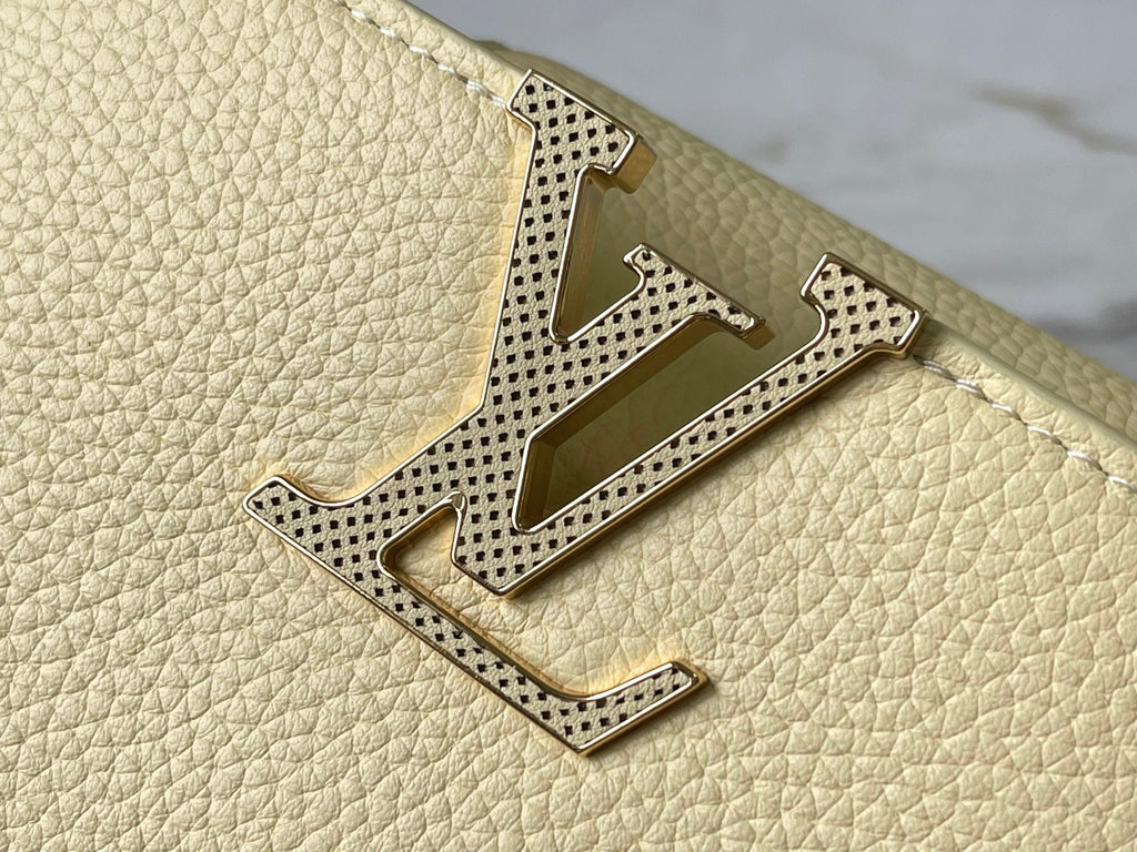 Louis Vuitton Capucines East-West Mini 22 in Banana Yellow Taurillon Gold Hardware Bag