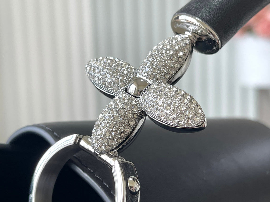 Louis Vuitton Capucines East-West 30 in Black Sheepskin Crystal and Silver Hardware Bag