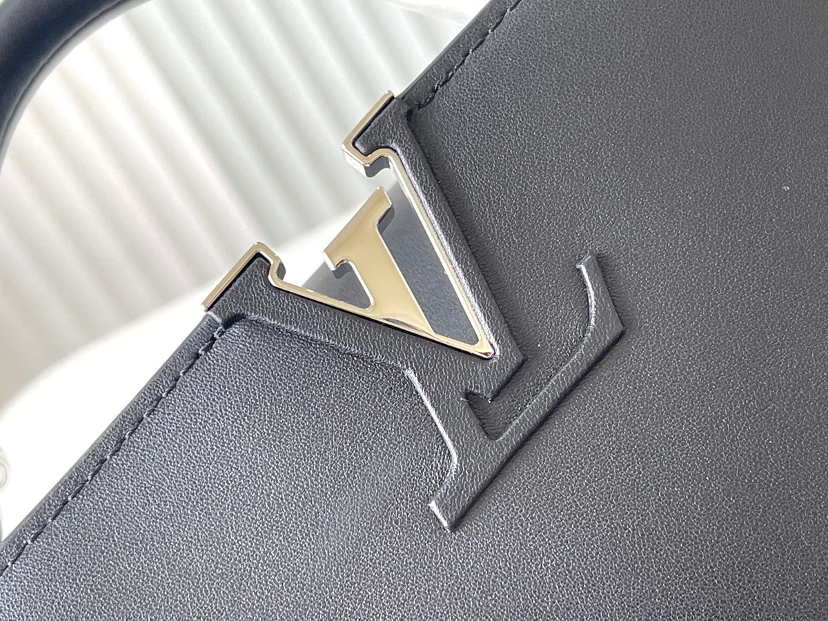 Louis Vuitton Capucines East-West 30 in Black Sheepskin Crystal and Silver Hardware Bag