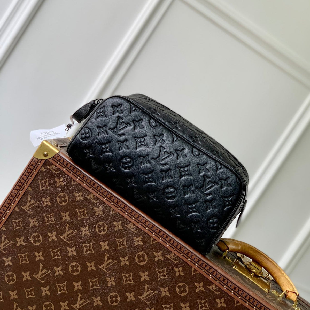 Louis Vuitton Dopp Kit 28 in Black Monogram Shadow Bag