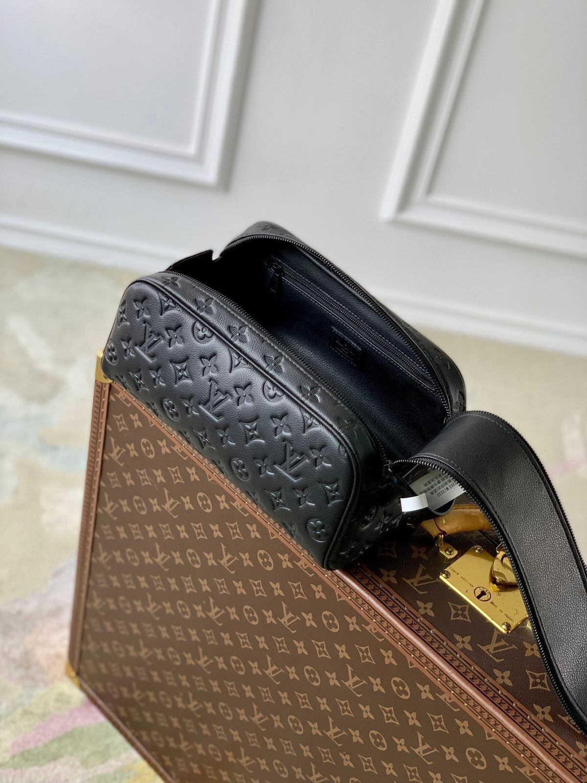 Louis Vuitton Dopp Kit 28 in Black Monogram Shadow Bag