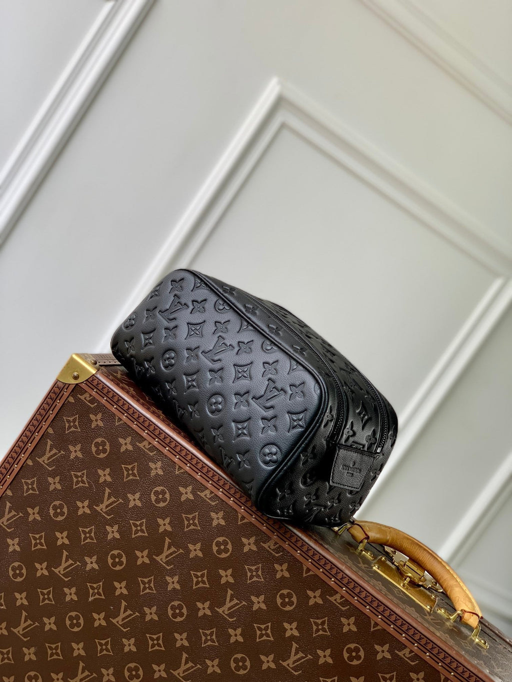 Louis Vuitton Dopp Kit 28 in Black Monogram Shadow Bag