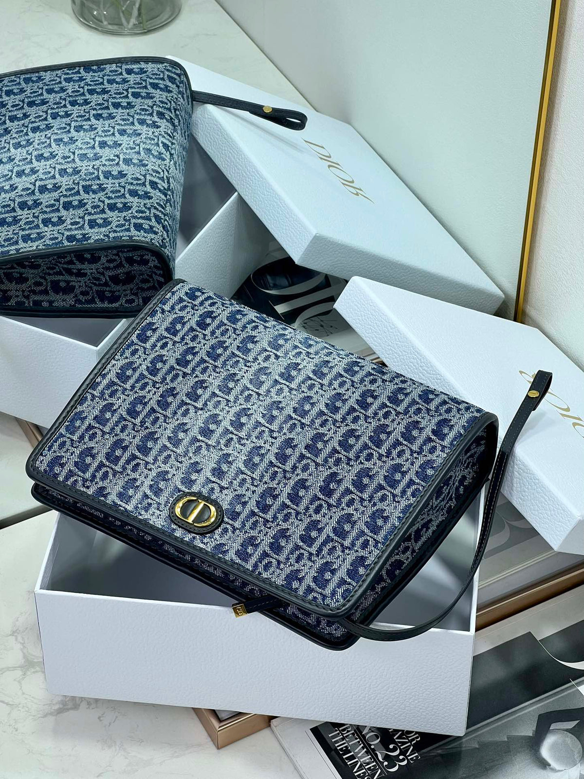 Dior Book Tote 26 in Blue Monogram Oblique Jacquard