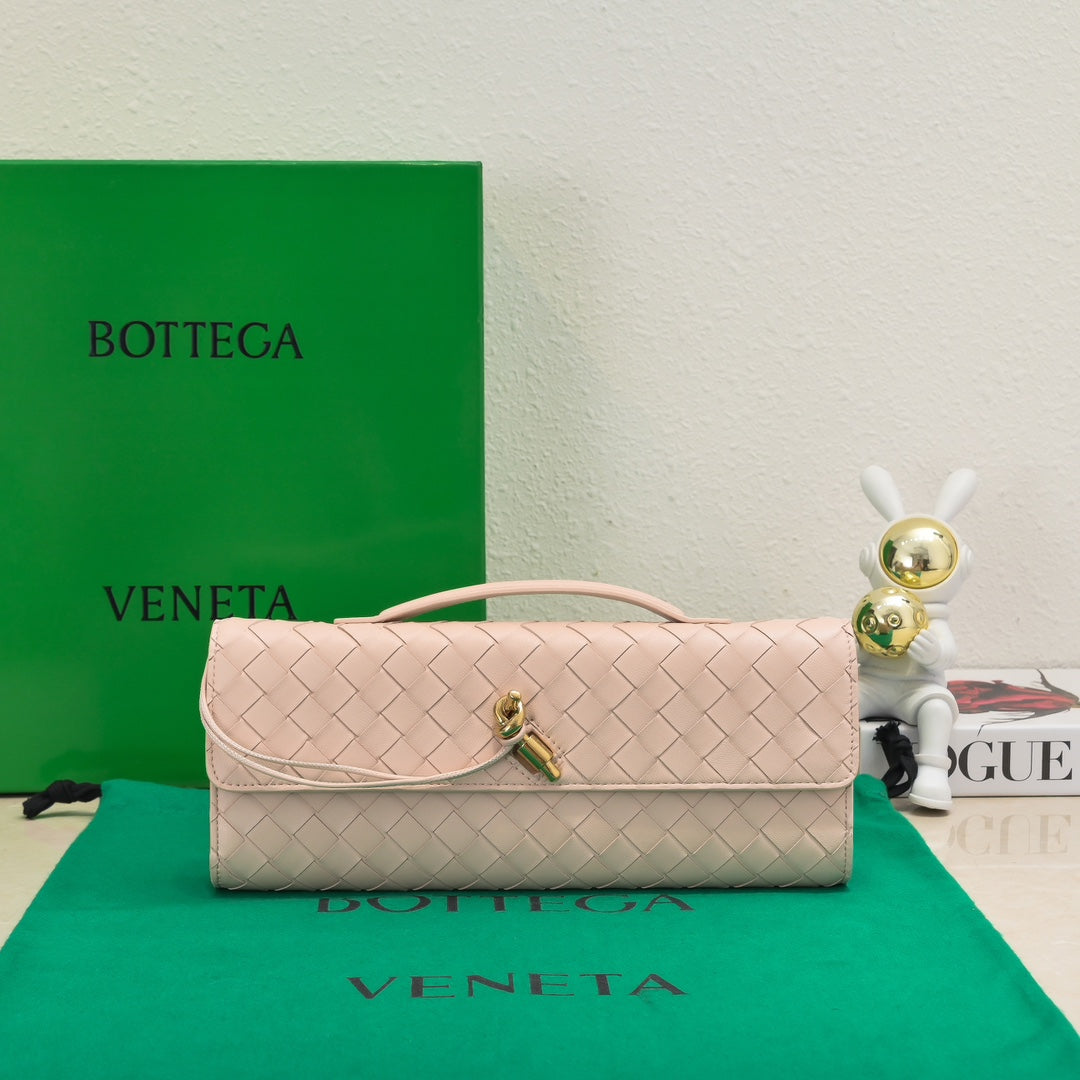 Bottega Veneta Long Clutch Andiamo 31 Pink Leather Ghw
