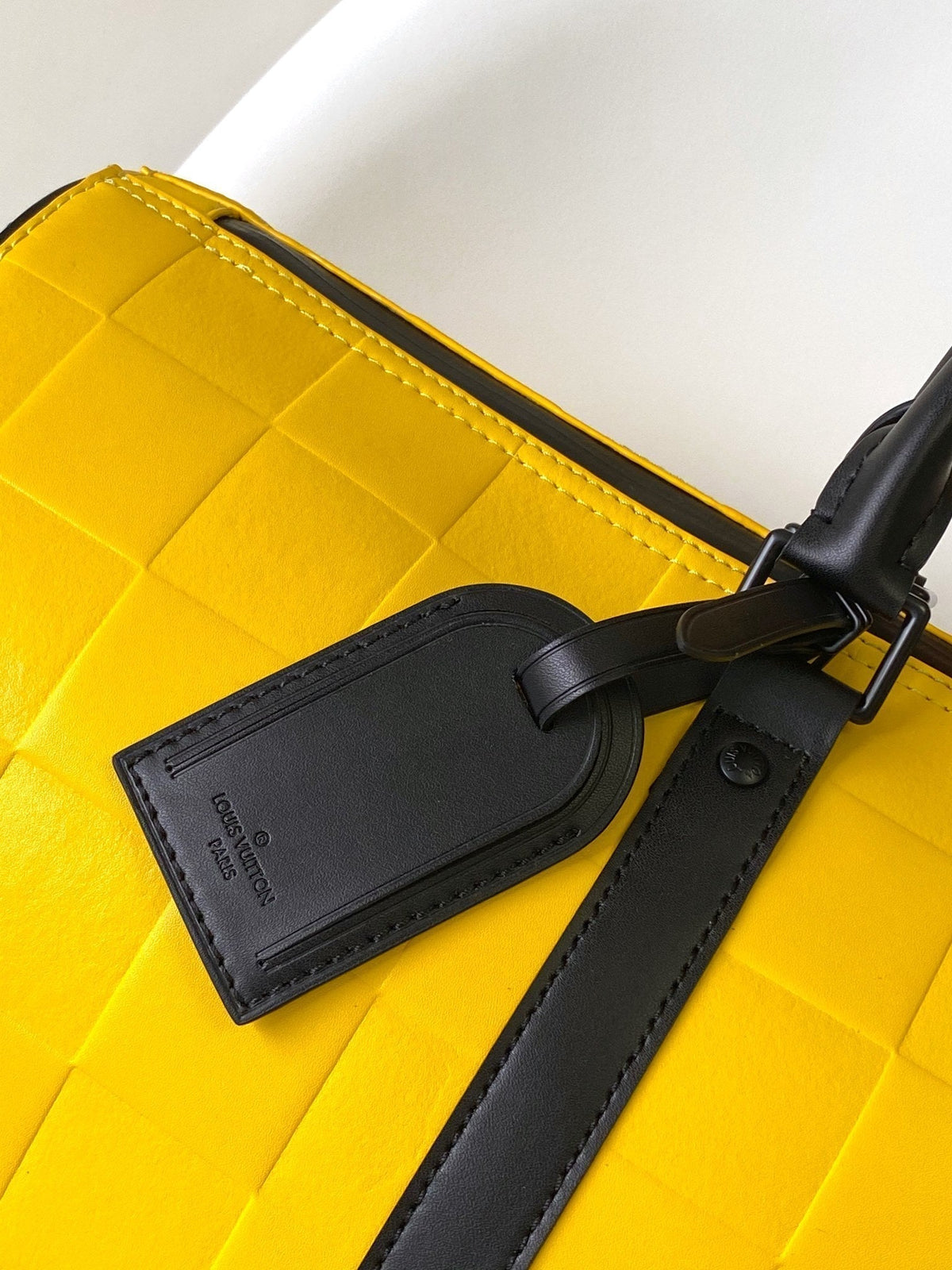 Louis Vuitton Keepall Bandoulière 50 in Yellow Damier Scuba Calfskin Bag