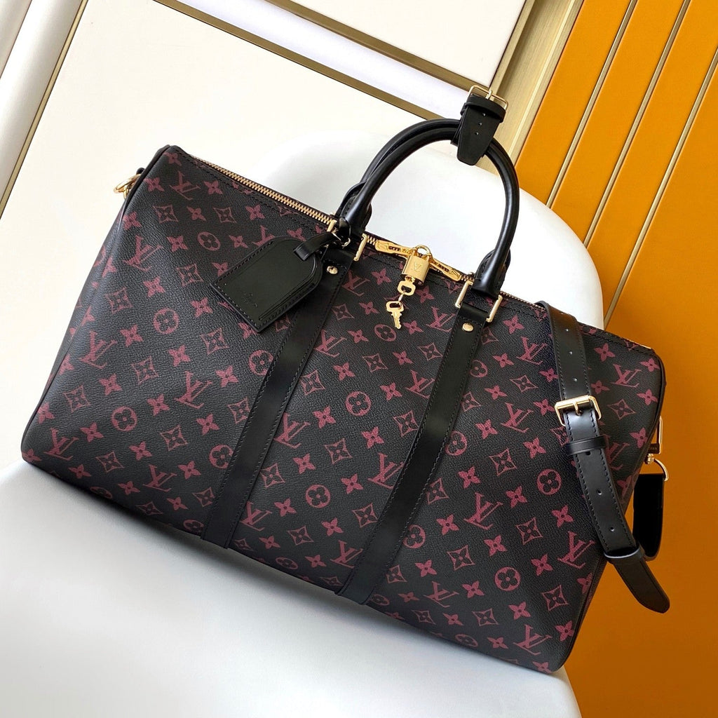 Louis Vuitton Keepall Bandoulière 45 in Black Monogram Tomette Canvas Bag