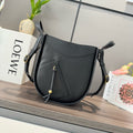 Loewe Hammock Slice 25 Bag in Black Shiny Calfskin