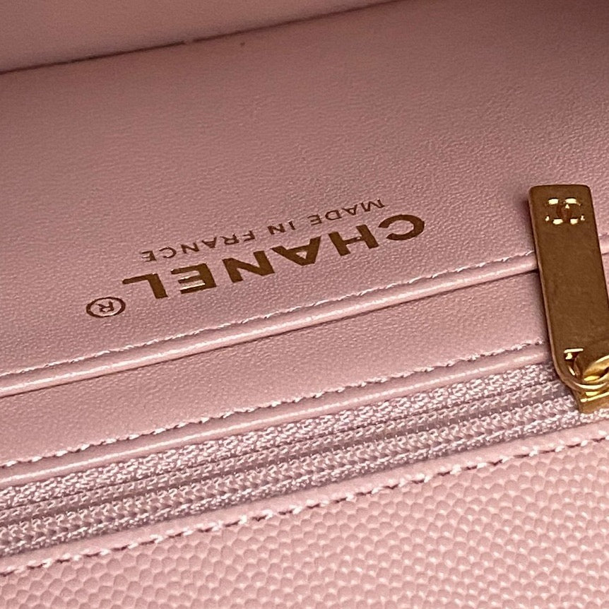 Chanel 25S Flap Bag 19 in Pink Calfskin Gold Hardware