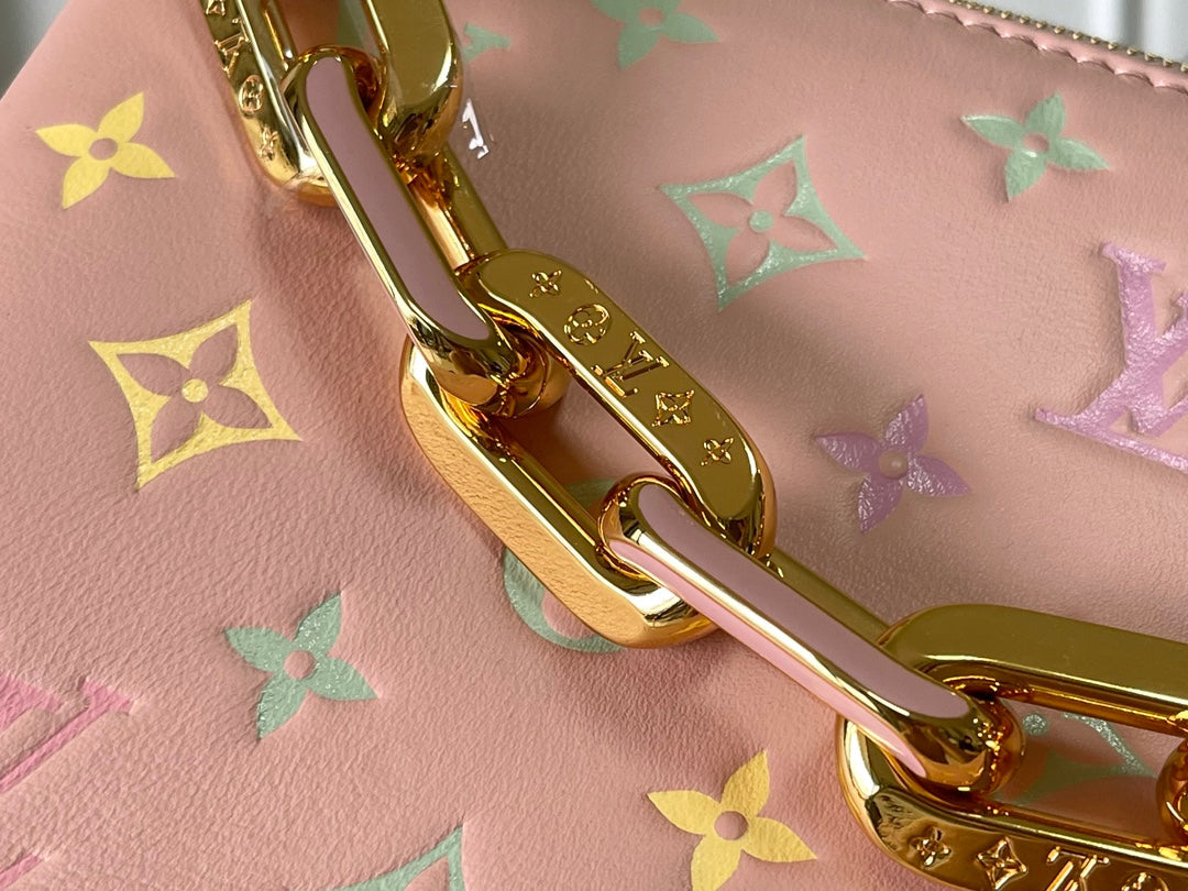 Louis Vuitton Coussin PM 26 in Jasmine Pink Monogram Embossed Lambskin Bag