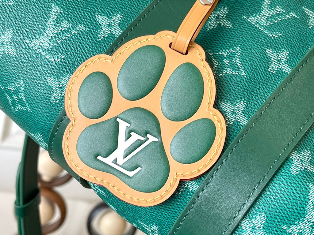 Louis Vuitton Keepall Bandoulière 25 in Green Monogram Heritage Canvas Bag