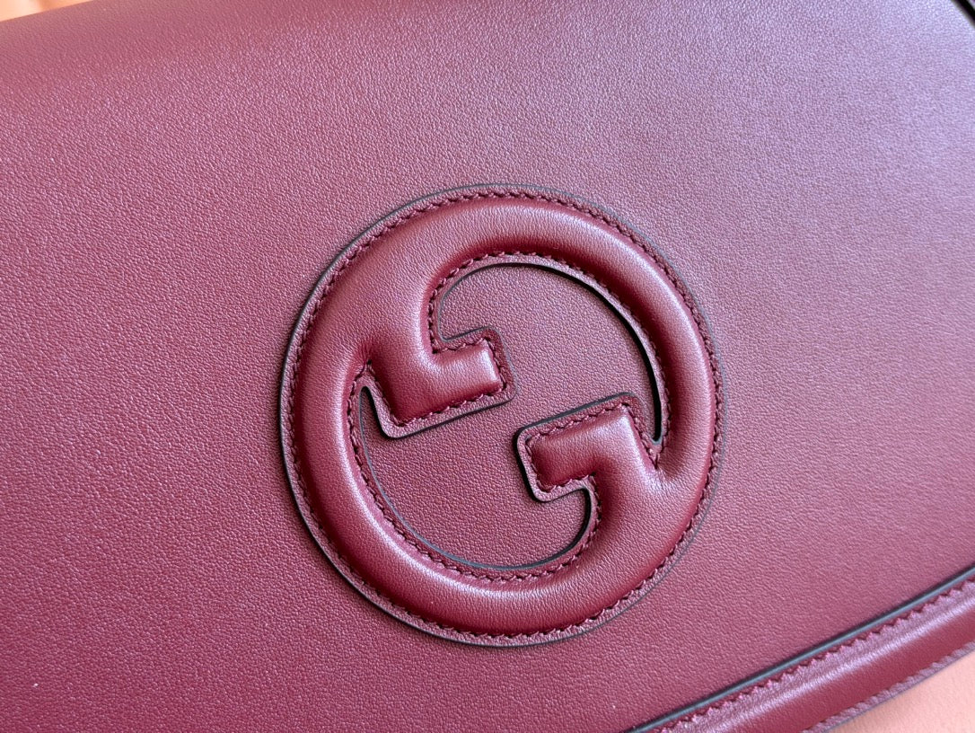 Gucci Blondie Large Top Handle Bag 32 in Rosso Ancora Red Calfskin