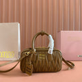 Arcadie Mini Bag 19 Caramel in Matelassé Nappa Leather