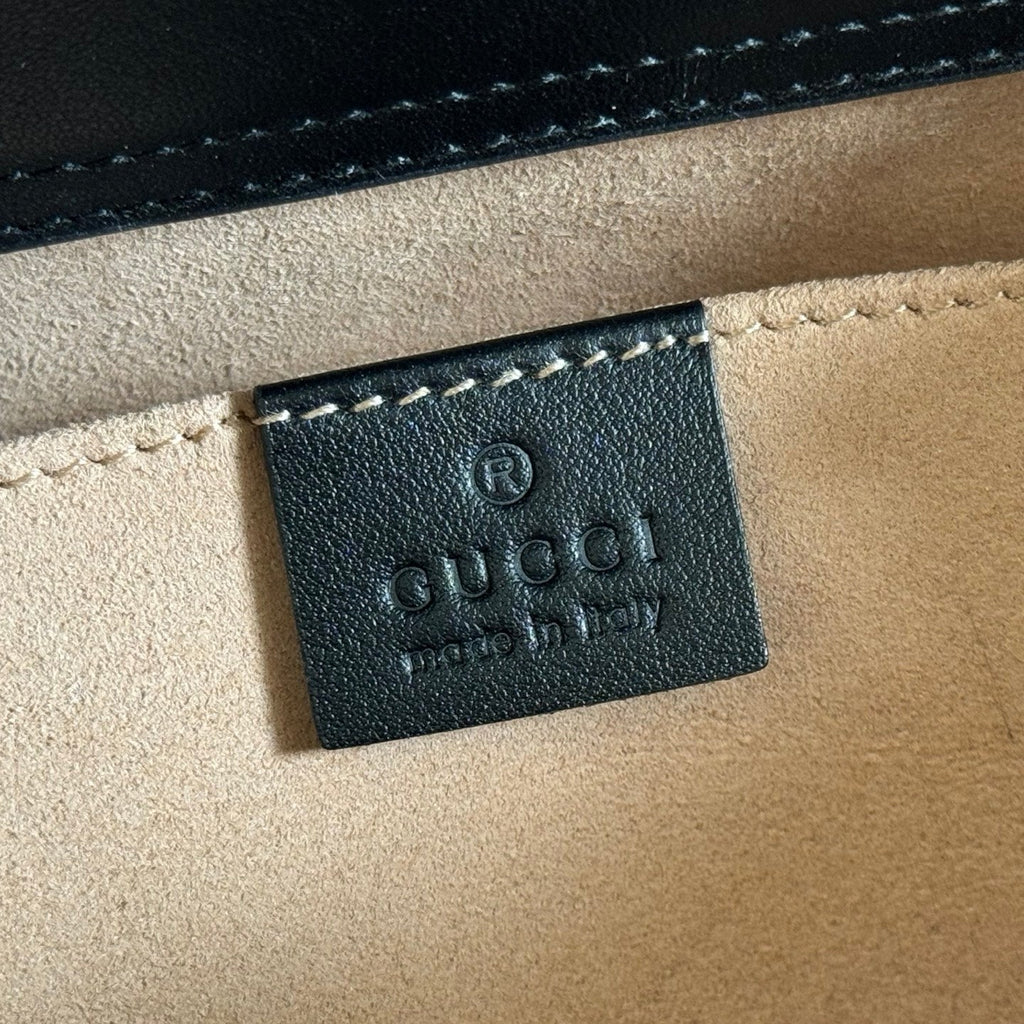 Gucci 26S Diana Tote Bag 27 in Black Calfskin